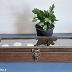 SKRZYNECZKA KASETKA PUDEŁKO BOX NA 6 ZEGARKÓW DREWNIANA ROBIONA RĘCZNIE