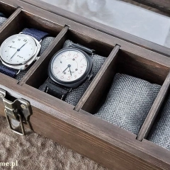 SKRZYNECZKA KASETKA PUDEŁKO BOX NA 6 ZEGARKÓW DREWNIANA ROBIONA RĘCZNIE