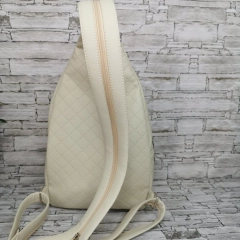 Plecak damski dwukomorowy  na jedno ramię  ecru