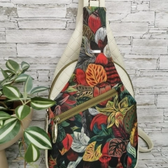 Plecak damski dwukomorowy  na jedno ramię - ogród by forest forever