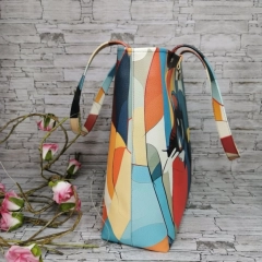 Torebka damska shopper bag torebka na ramię zamykana - ekoskóra oczy