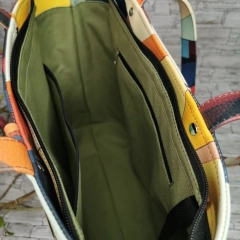 Torebka damska shopper bag torebka na ramię zamykana - ekoskóra oczy