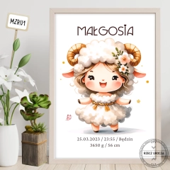 Metryczka - wyjątkowa - znaki zodiaku