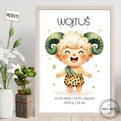 Metryczka - wyjątkowa - znaki zodiaku