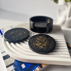 Zestaw podkładek pod kubki - gold