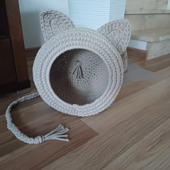 Domek dla kota, handmade, szydełko, sznurek bawełniany