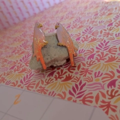 Niepowtarzalne Kolczyki papugi retro malowane ręcznie świecące w świetle UV i Flash 