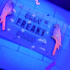 Niepowtarzalne Kolczyki papugi retro malowane ręcznie świecące w świetle UV i Flash 