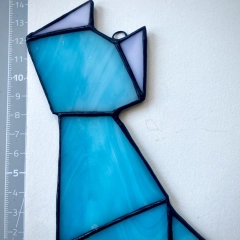 Witraż inspirowany sztuką origami- kot
