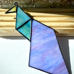 Witraż inspirowany sztuką origami- paw