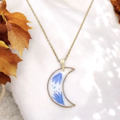 Ręcznie wykonany komplet biżuterii z prawdziwymi kwiatami