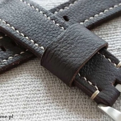 PASEK DO ZEGARKA 28 MM XL brązowy polski szyty ręcznie naturalna skóra