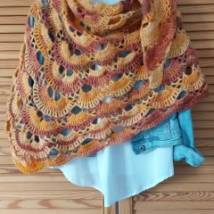 Damska chusta ręcznie robiona - SUPER PREZENT NA KAŻDĄ OKAZJĘ