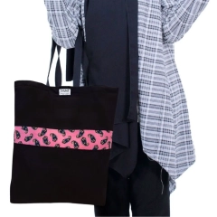 Torba na zakupy – Navy Blue with a Pink Belt