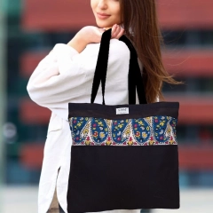 Torba na zakupy – Navy Blue with a Blue Stripe