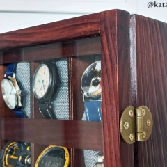 WITRYNA SKRZYNECZKA KASETA NA 24 ZEGARKI DREWNIANA ROBIONA RĘCZNIE