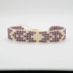 Fioletowa bransoletka tkaną na krosnie koraliki toho handmade rękodzie