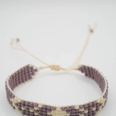 Fioletowa bransoletka tkaną na krosnie koraliki toho handmade rękodzie
