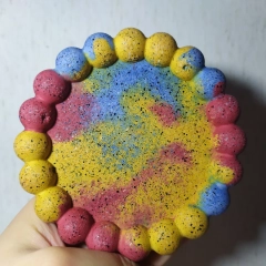 Ręcznie robiona podstawka z gipsu polimerowego- efekt kamienia