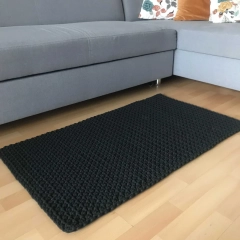 Dywan prostokątny z sznurka bawełnianego 60x110cm grafitowy