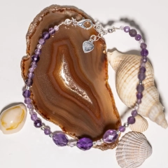 Bransoletka z kamieni naturalnych - ametyst 