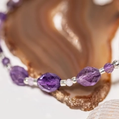 Bransoletka z kamieni naturalnych - ametyst 