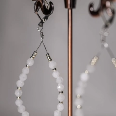 Srebrne kolczyki z kamieniami naturalnymi , kamień księżycowy 