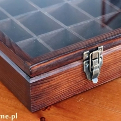 SKRZYNECZKA KASETKA PUDEŁKO BOX NA 24 ZEGARKI DREWNIANA ROBIONA RĘCZNIE