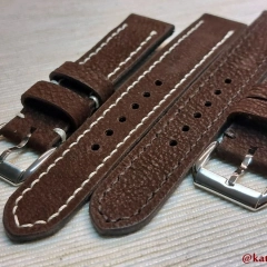 Pasek do zegarka męskiego damskiego brązowy, szyty ręcznie, naturalna skóra 18, 19, 20, 21, 22, 23, 24 mm