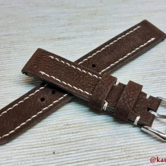 Pasek do zegarka męskiego damskiego brązowy, szyty ręcznie, naturalna skóra 18, 19, 20, 21, 22, 23, 24 mm