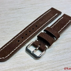 Pasek do zegarka męskiego damskiego brązowy, szyty ręcznie, naturalna skóra 18, 19, 20, 21, 22, 23, 24 mm