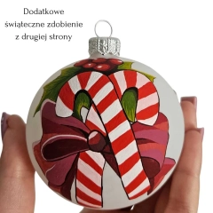 Szklana matowa bombka ręcznie malowana dwustronnie- Pikachu Pokemon