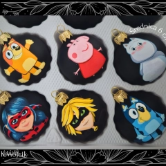 Ręcznie malowane, matowe bombki szklane na zamówienie 8 i 6 cm średnicy