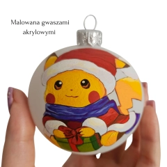 Ręcznie malowane, matowe bombki szklane na zamówienie 8 i 6 cm średnicy
