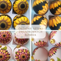 Ręcznie malowane, matowe bombki szklane na zamówienie 8 i 6 cm średnicy