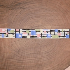 Bransoletka handmade Miyuki Bauhaus – biała z kolorowymi akcentami