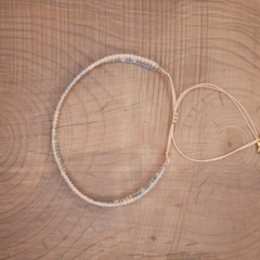 Bransoletka tkana z koralików Miyuki – wzór geometryczny – niebieski różowy zielony – handmade
