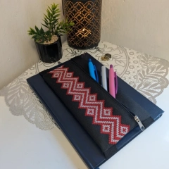 Piórnik etui na notes z gumką haft folk etno boho 