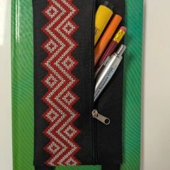 Piórnik etui na notes z gumką haft folk etno boho 